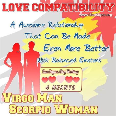 His ideal lover is in the sign of Capricorn or <b>Virgo</b>. . Virgo woman scorpio man soulmates